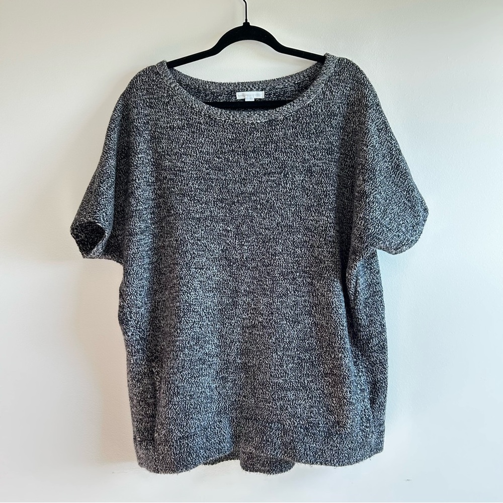 New York & Company Black and White Knit Top, Size XL